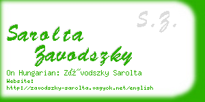 sarolta zavodszky business card